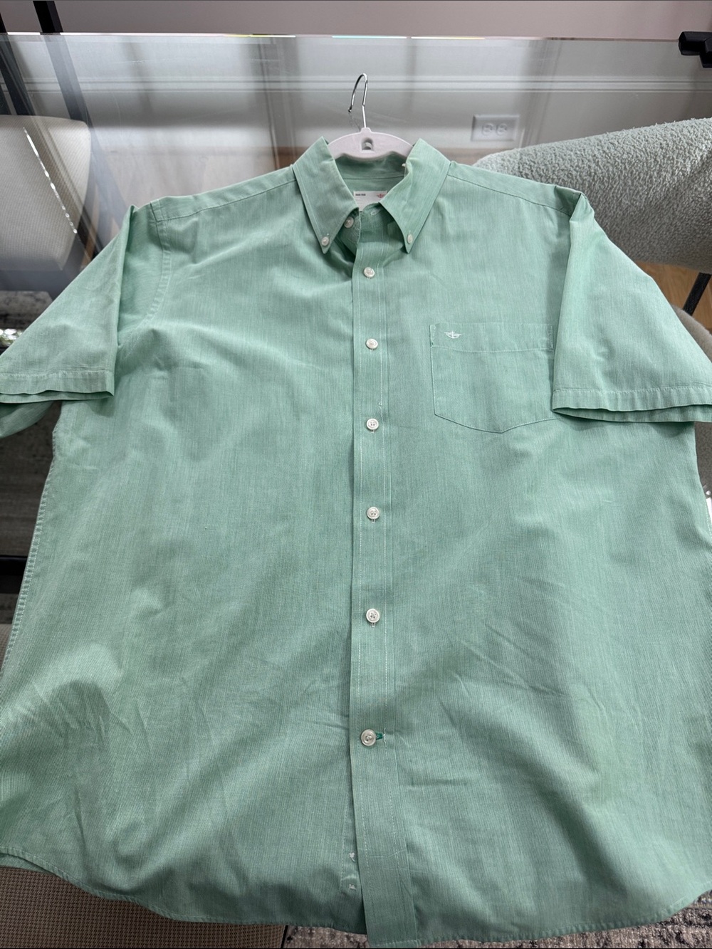 Dockers Short-Sleeve Button-Down Shirt in Mint Green